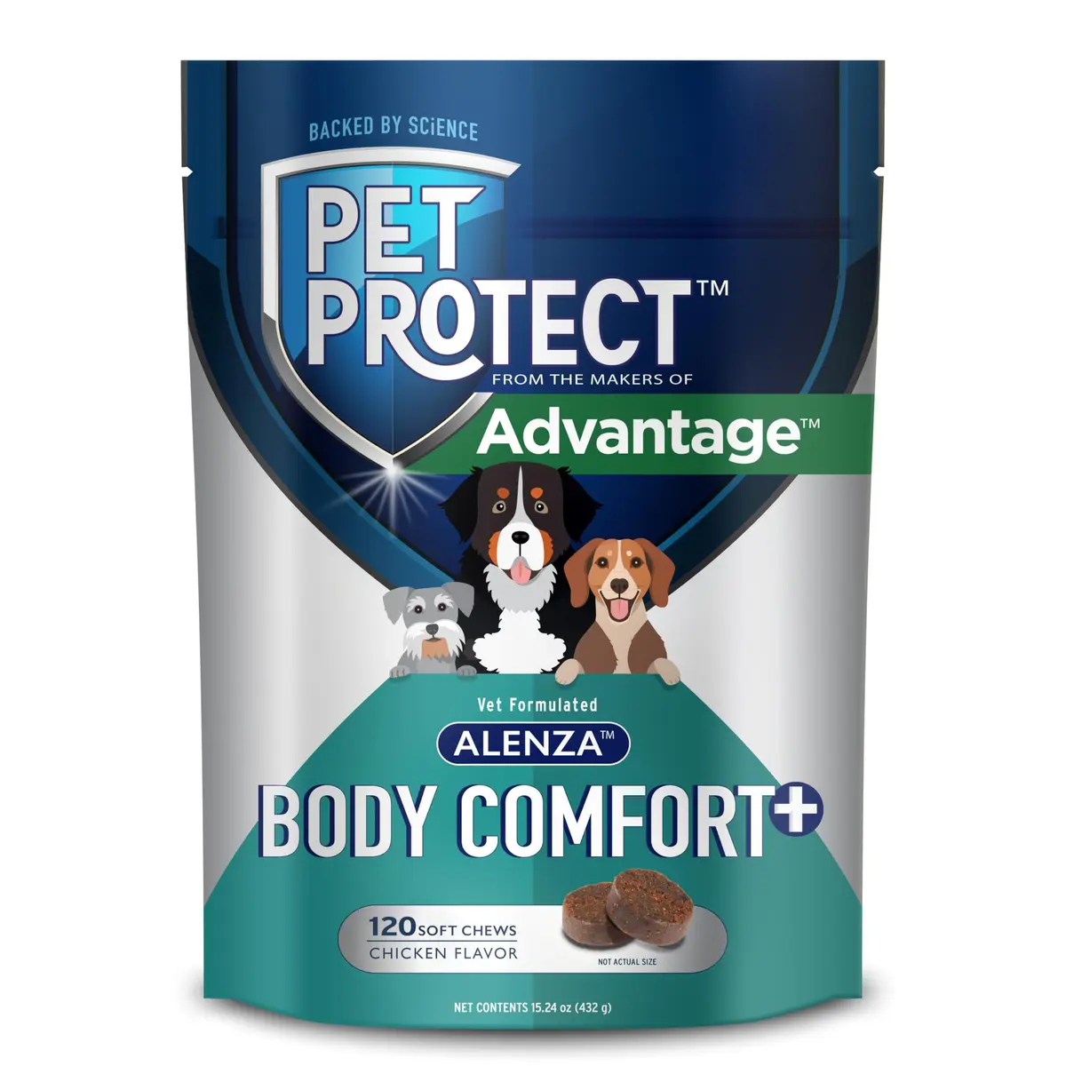 Pet Protect Body Comfort+ Supplement for Dogs, Chicken Flavor, 120ct | Supports Inflammation & Muscle Health - main product image