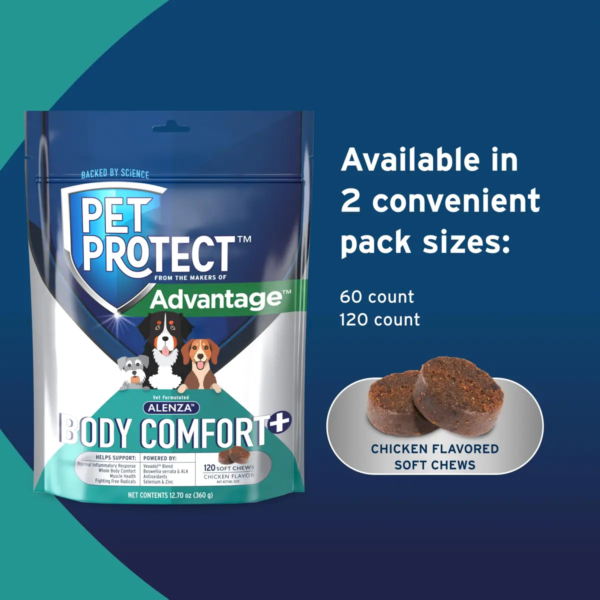 Pet Protect Body Comfort+ Supplement for Dogs, Chicken Flavor, 120ct | Supports Inflammation & Muscle Health - view 5