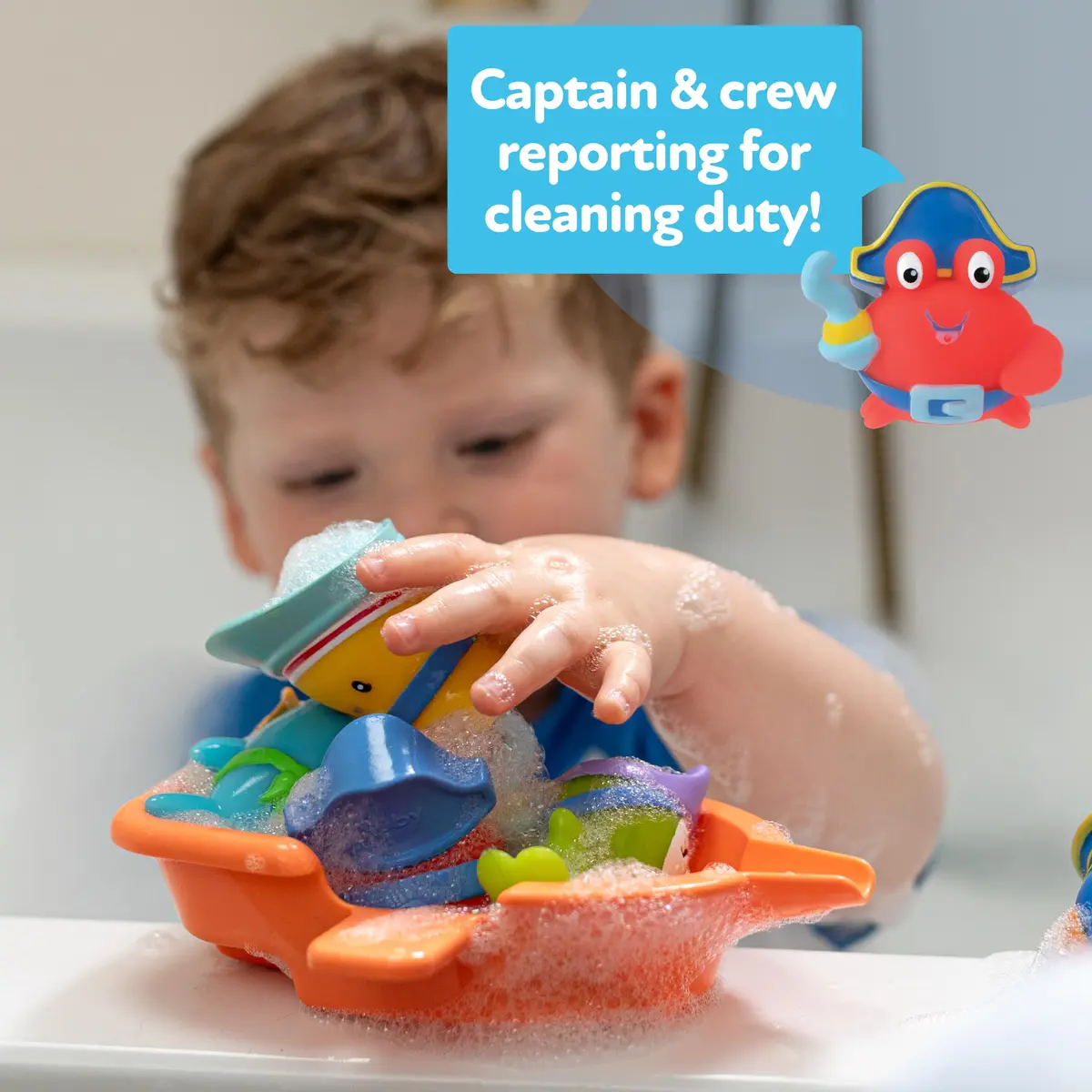 Nuby Pirate Pals Bath Toy Set with Floating Boat and 4 Squirters | Interactive Learning for 18+ Months - view 3