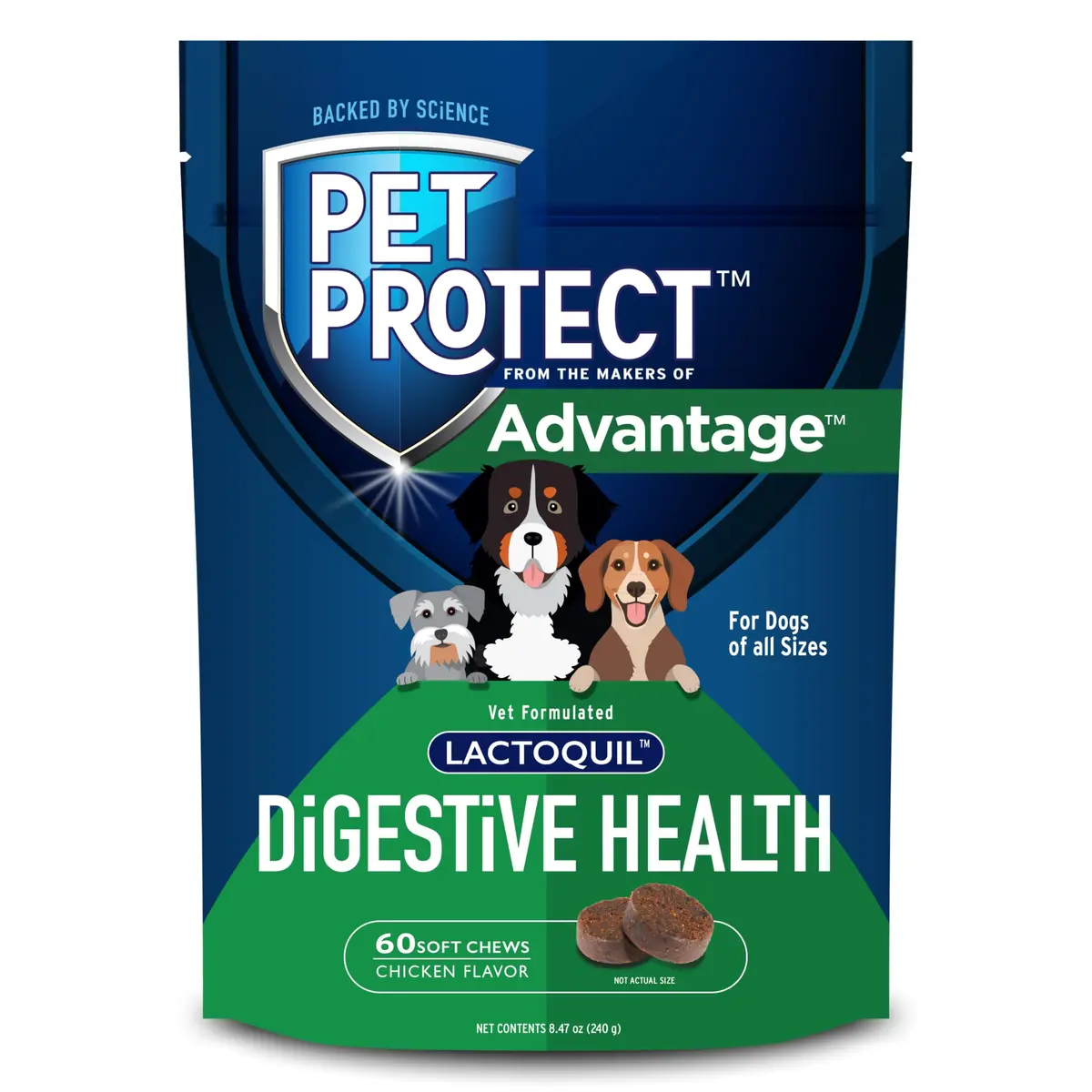 Pet Protect Digestive Health Supplement for Dogs, Chicken Flavor, 60ct | Supports GI & Microbial Balance - main product image