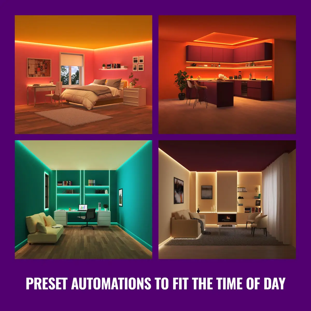 WiZ Connected Smart LED Light Strip 15.24m (50ft) | Full Color RGB, App & Voice Control, Sunset/Sunrise Automation - view 3