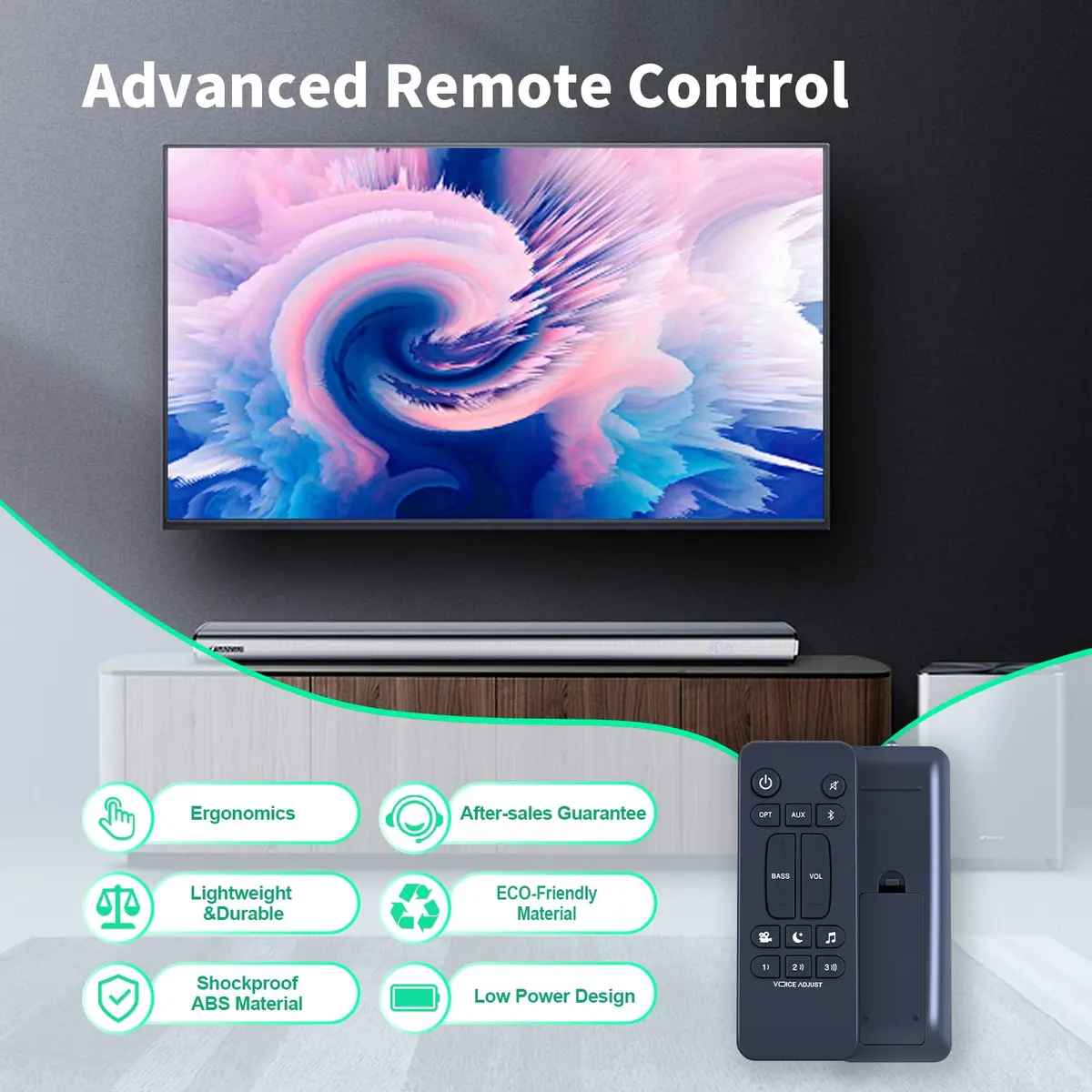 WDZP Replacement Remote Control for Polk Audio Signa S2 Sound Bar | Infrared, 12m Range - view 3