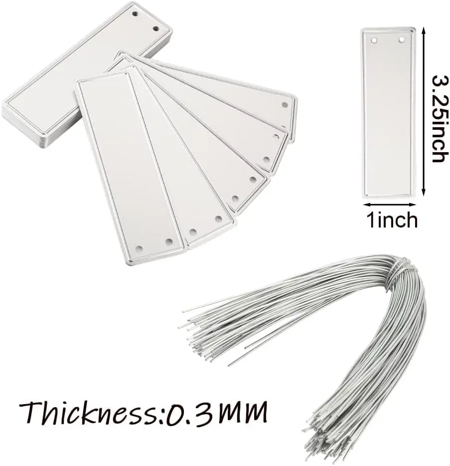 TINSKY Aluminum Plant Labels - 50PCS Metal Tags with Wires for Plant Markers, Tree Tags, Outdoor Identification and Greenhouse - view 5