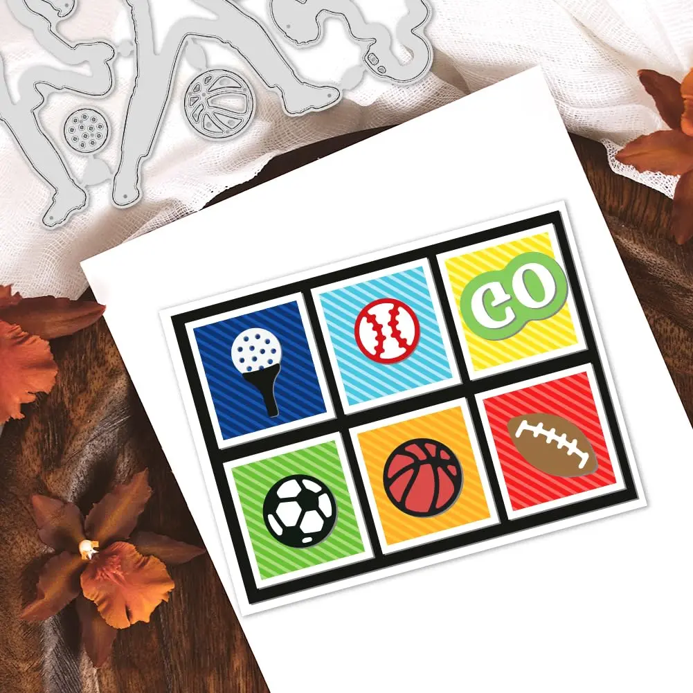 INFUNLY Sports Themed Die Cuts Set with GO TEAM ONE Phrases | 7.8 x 4.45 inches (19.8 x 11.3 cm) - view 3