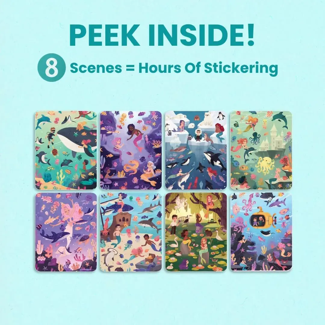 CUPKIN Mystical Mermaids Sticker Book | Toddler Travel Activity Coloring and Sticker Book - view 6