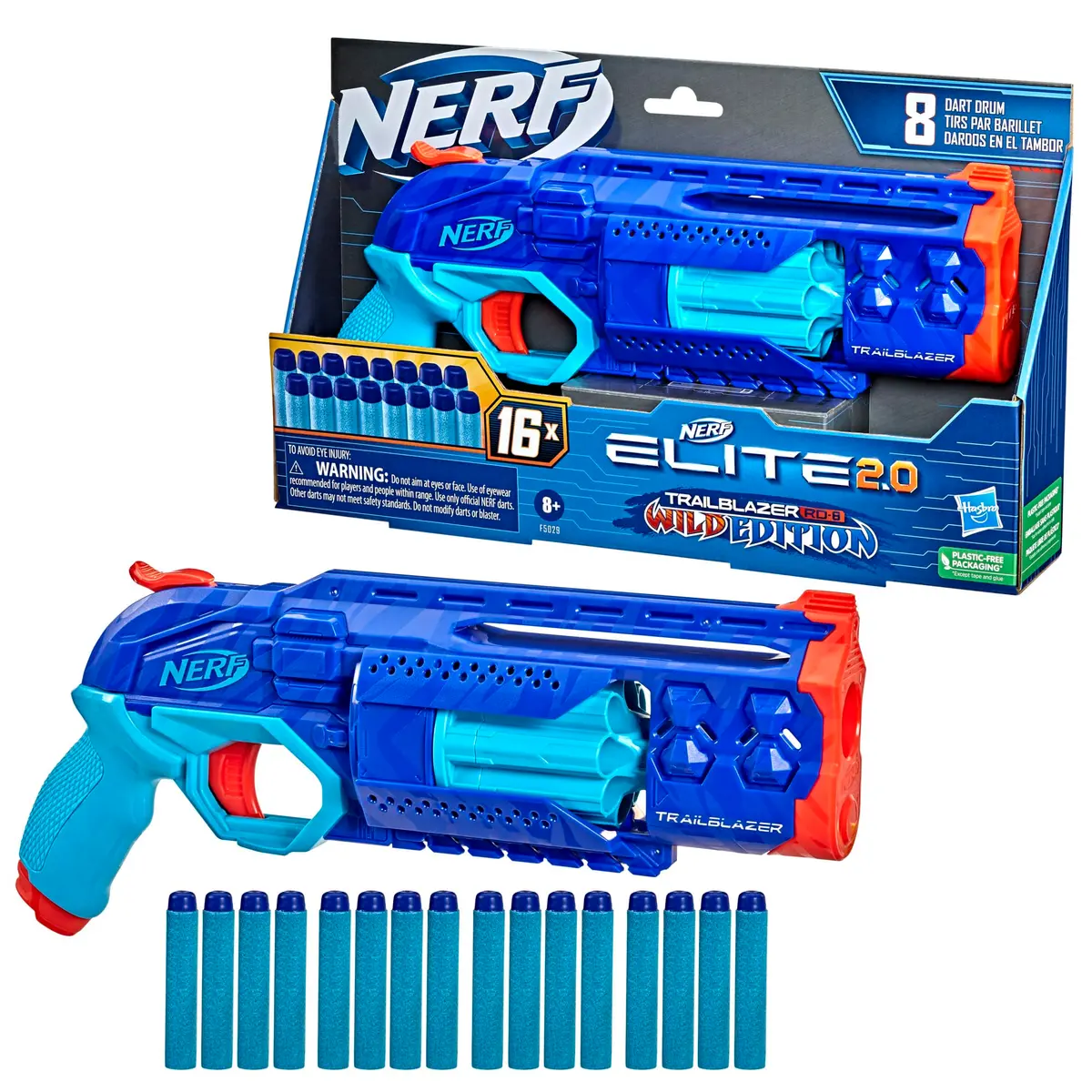Nerf Elite 2.0 Trailblazer RD-8 Blaster Wild Edition 16 Darts | Hammer Action Priming - view 9
