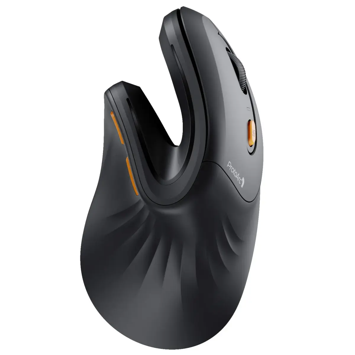 ProtoArc EM11 NL Wireless Ergonomic Vertical Mouse, Black | 13.8cm (5.43in) Length, Connects to 3 Devices - main product image