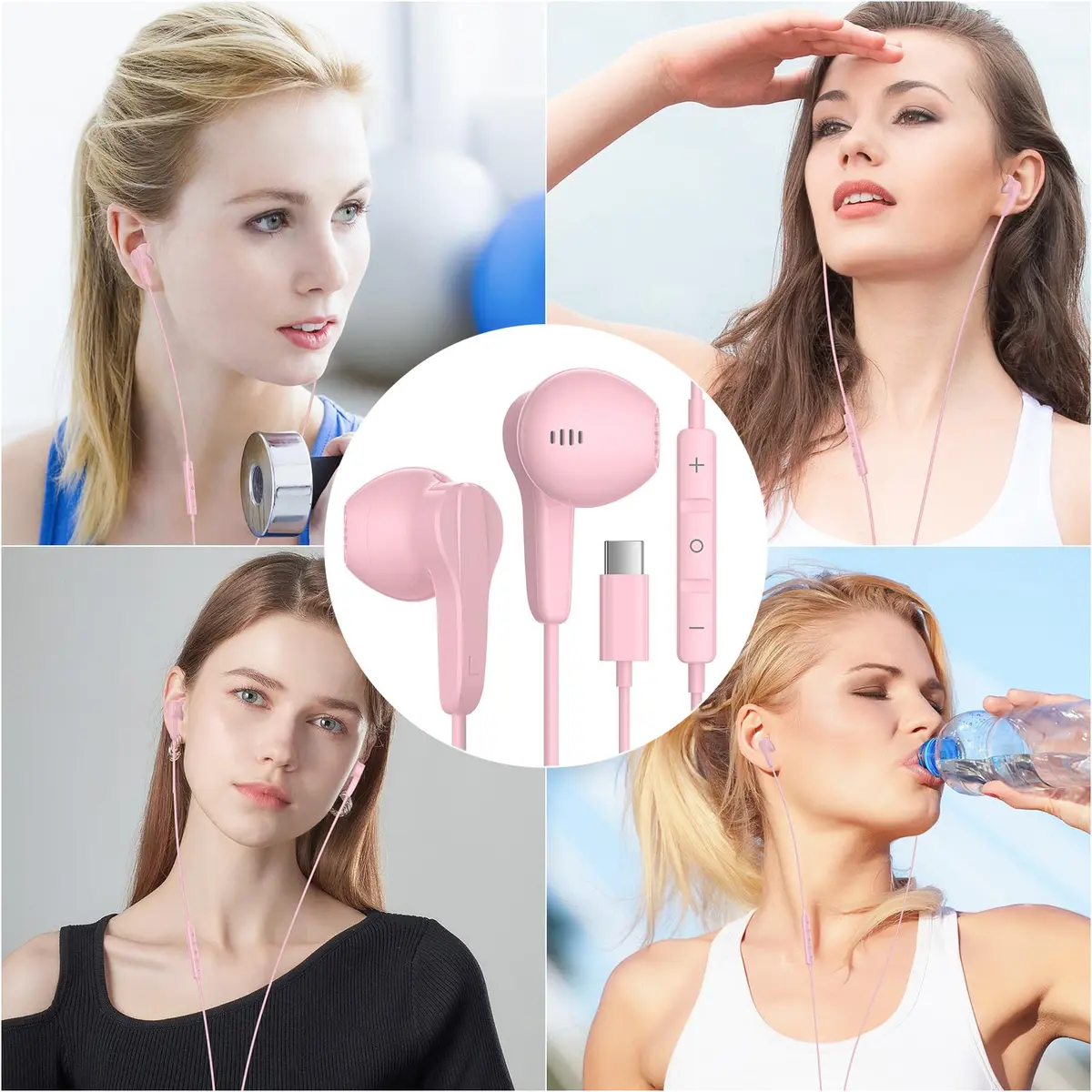 ASKUBSKU Pink USB C Headphone for iPhone 17 Air 16 15 Pro Max Plus/iPad | Noise Isolating & Ergonomic - view 7