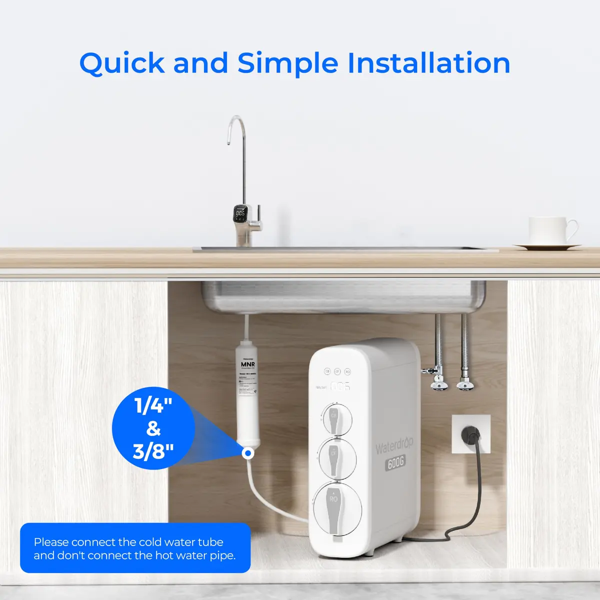Waterdrop WD-MNR35-2 Remineralization Filter for RO Systems 4160L (1100 Gallons) | Restores Essential Minerals for Tap Water - view 7