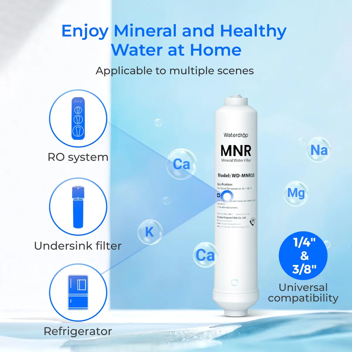 Waterdrop WD-MNR35-2 Remineralization Filter for RO Systems 4160L (1100 Gallons) | Restores Essential Minerals for Tap Water - view 2
