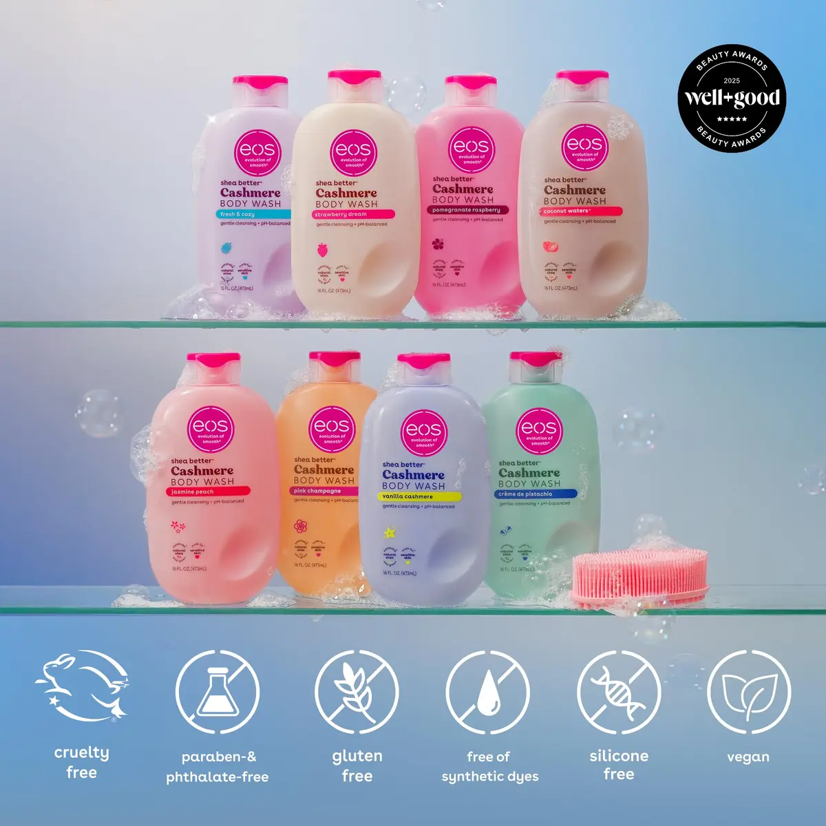 eos Cashmere Body Wash Fresh & Cozy 473ml (16 fl oz) | Moisturizing Creamy Gel Formula - view 5
