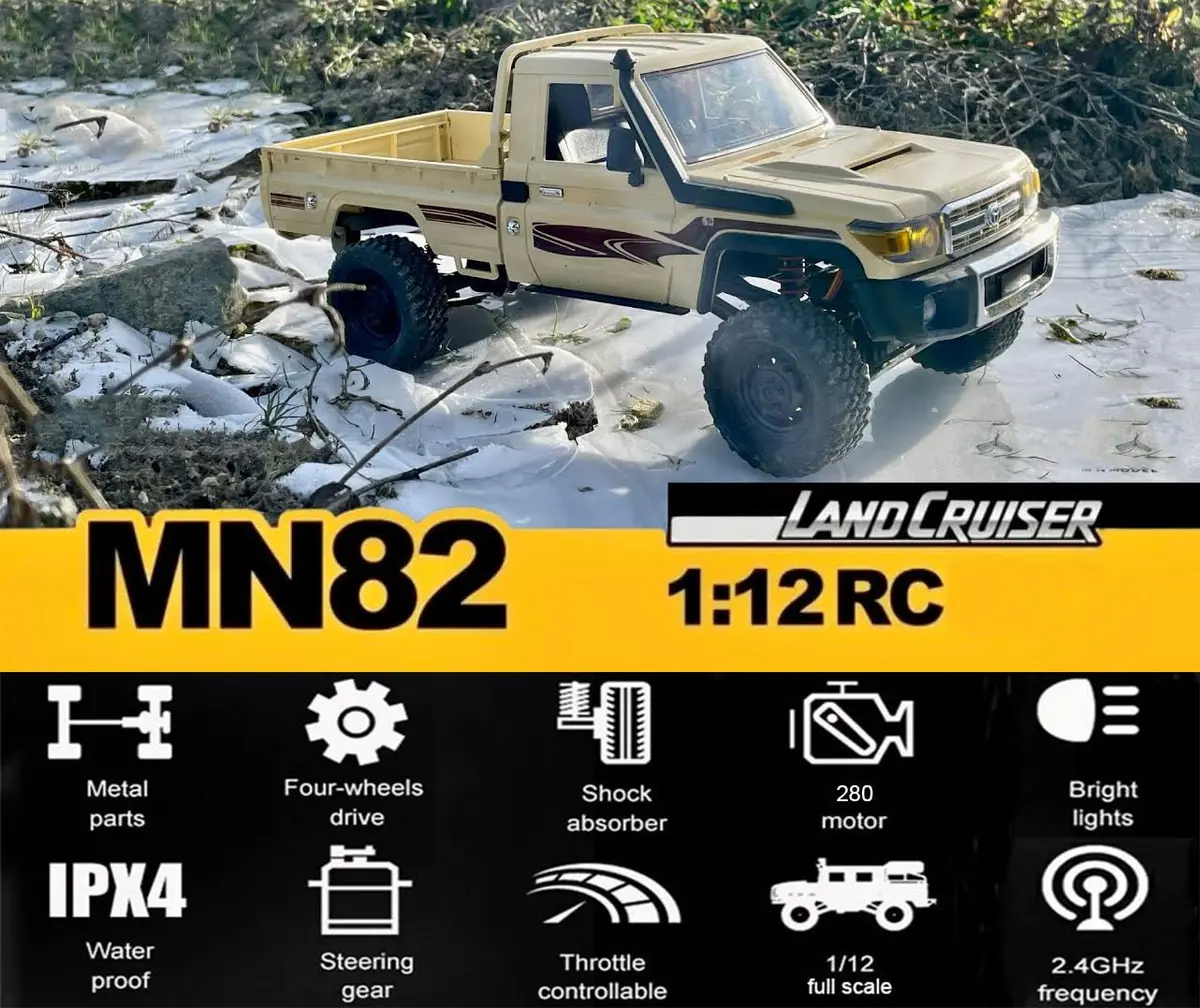 WPLDEWAN RC Rock Crawler 4x4 MN82 Toyota LC79 | 1/12 Scale Off-Road RC Truck for Adults - view 2