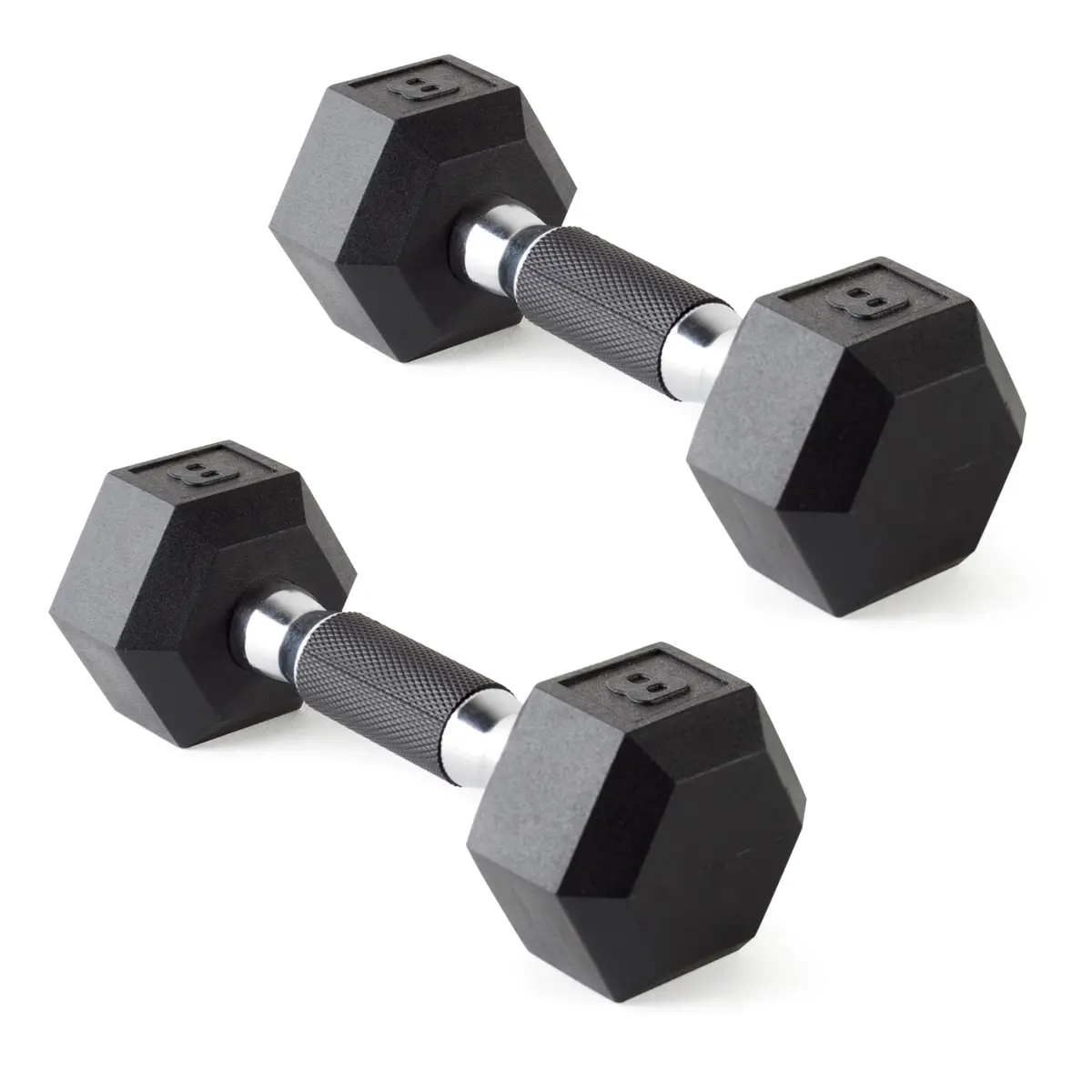 CAP 8lb Rubber Coated Hex Dumbbell | Comfort Grip, Anti-Roll, Durable for Home & Gym - main product image