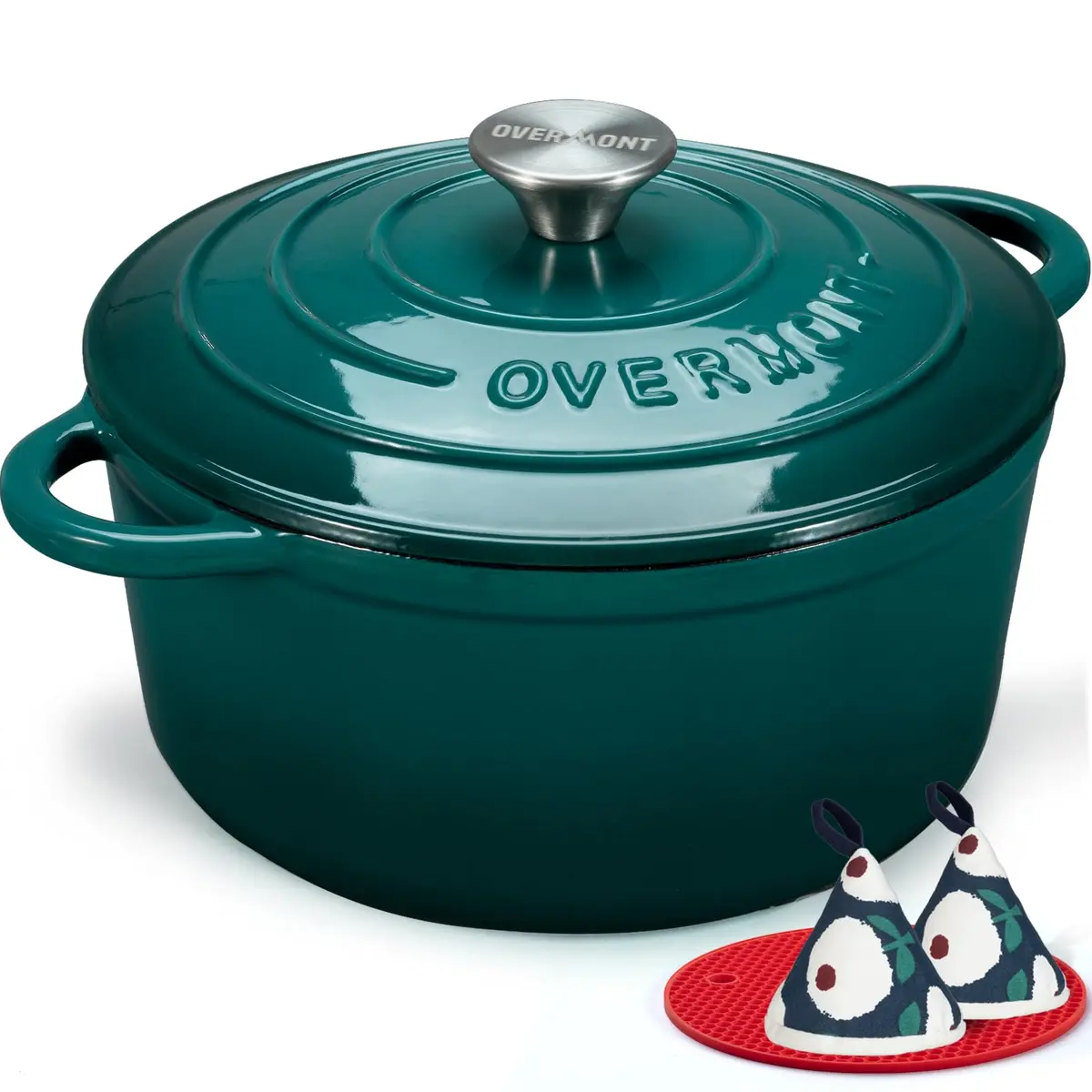 Overmont Enameled Cast Iron Dutch Oven 4.5QT | Heat Retention & Versatility for Indian Kitchens - main product image