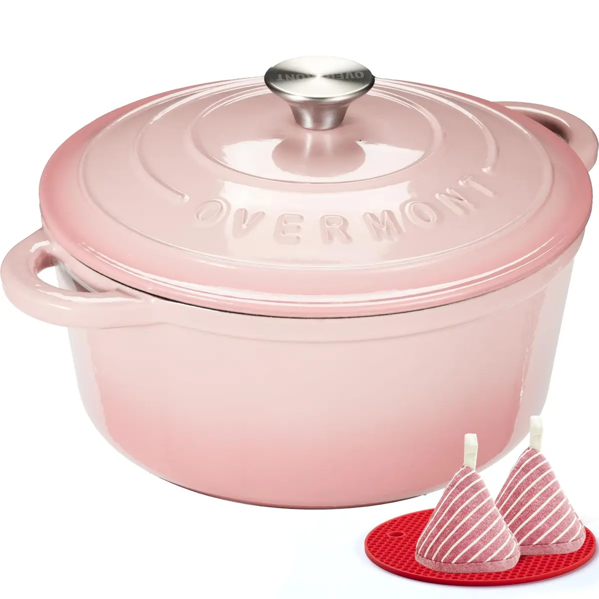 Overmont Enameled Cast Iron Dutch Oven 7QT | Heavy-Duty, Oven Safe, Perfect for Large Meals - main product image