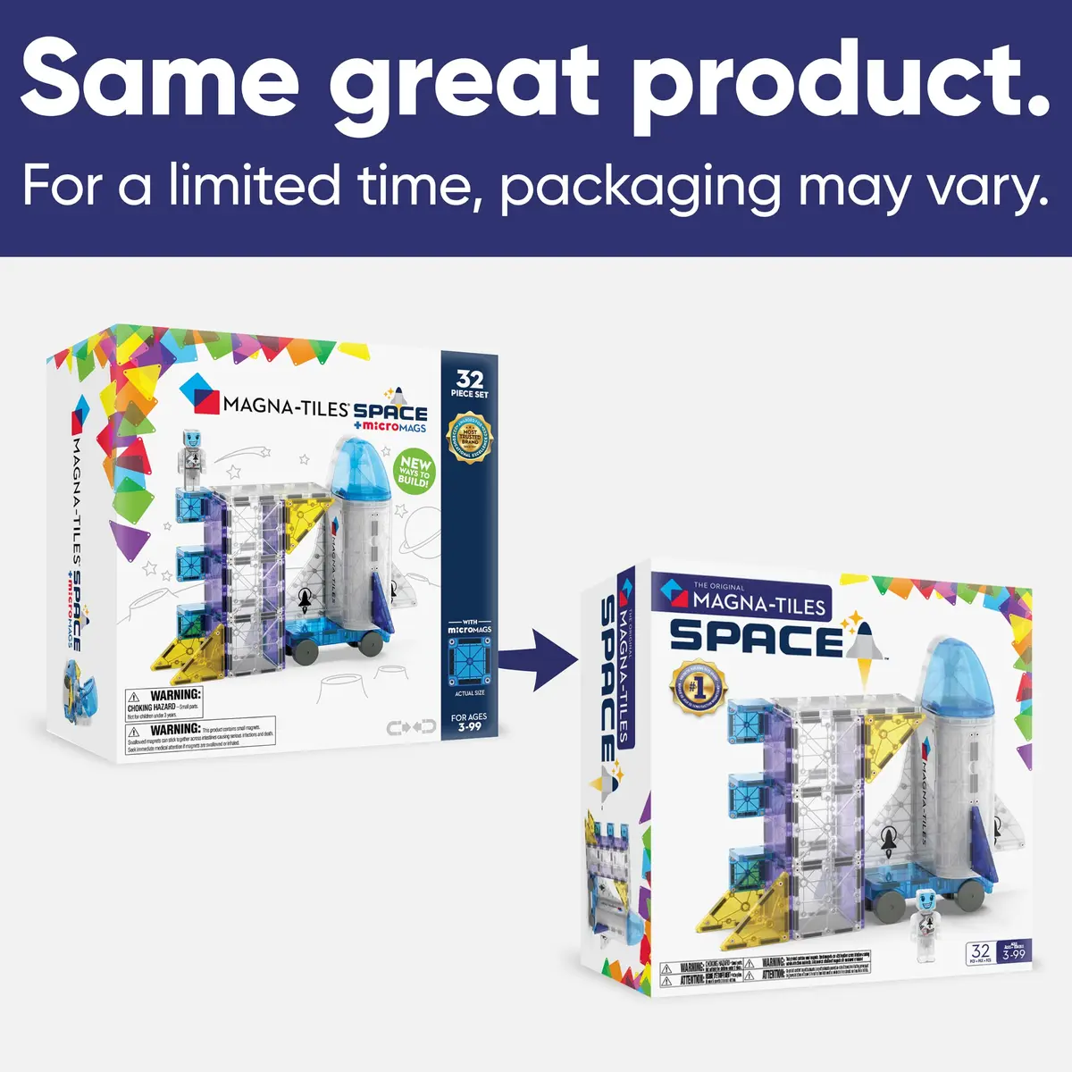 MAGNA-TILES Space 32-Piece Magnetic Construction Set | Space-Themed Building Toys for Kids 3+ - view 7