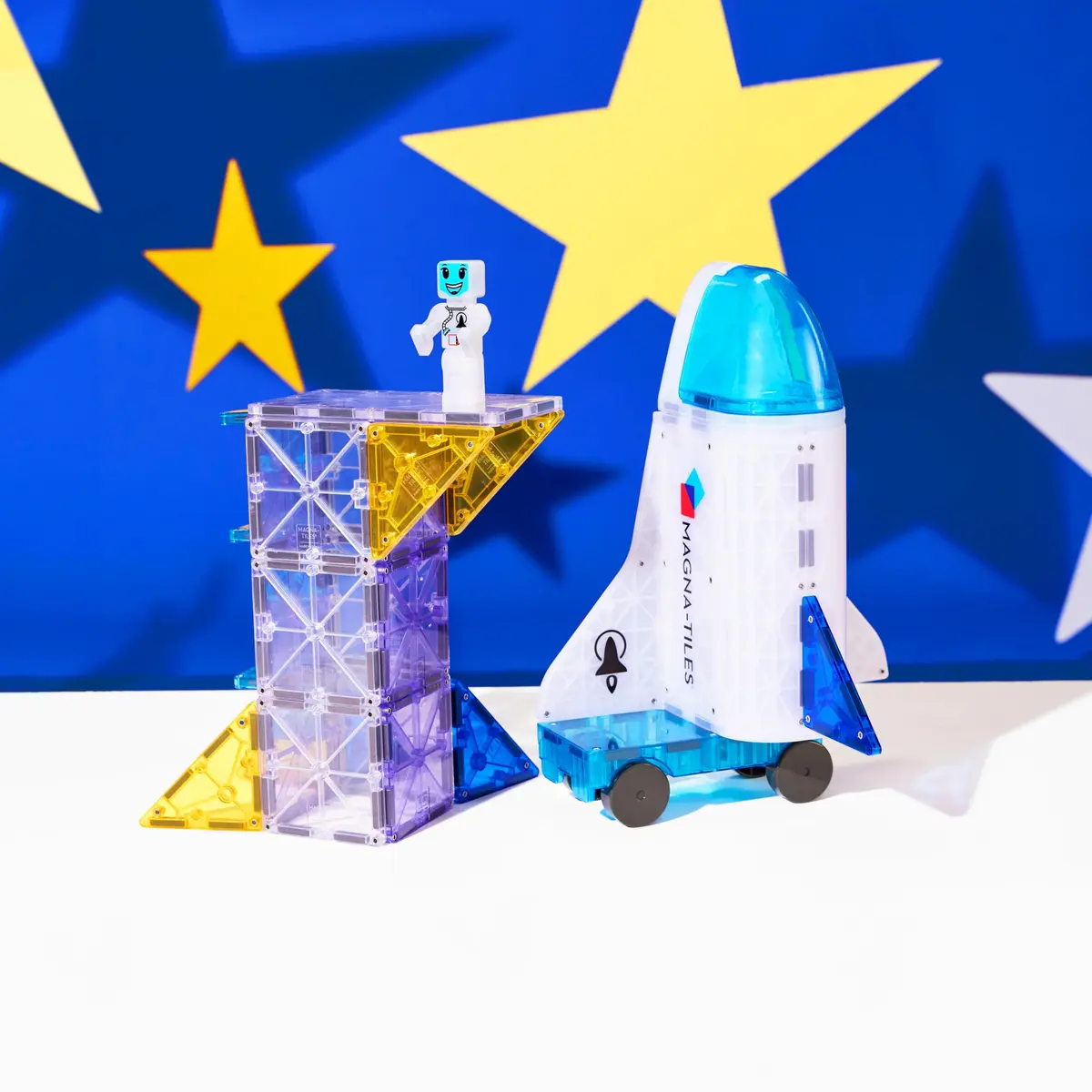 MAGNA-TILES Space 32-Piece Magnetic Construction Set | Space-Themed Building Toys for Kids 3+ - view 3
