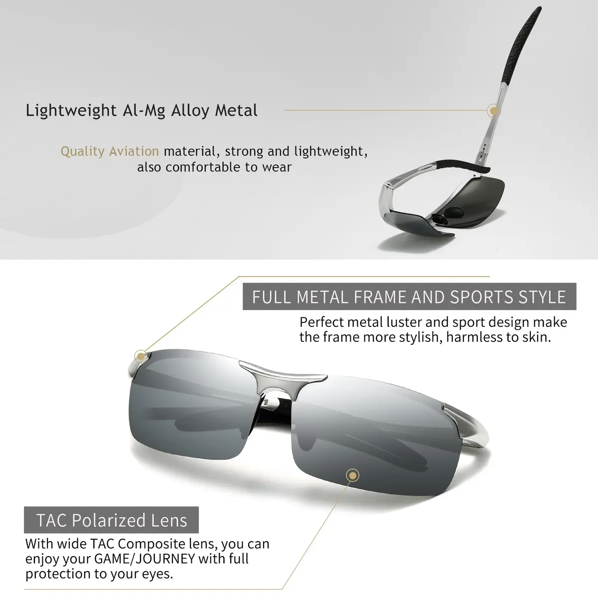 SUNGAIT Men's HD Polarized Sunglasses for Driving Cycling Running UV400 UV Protection - view 4