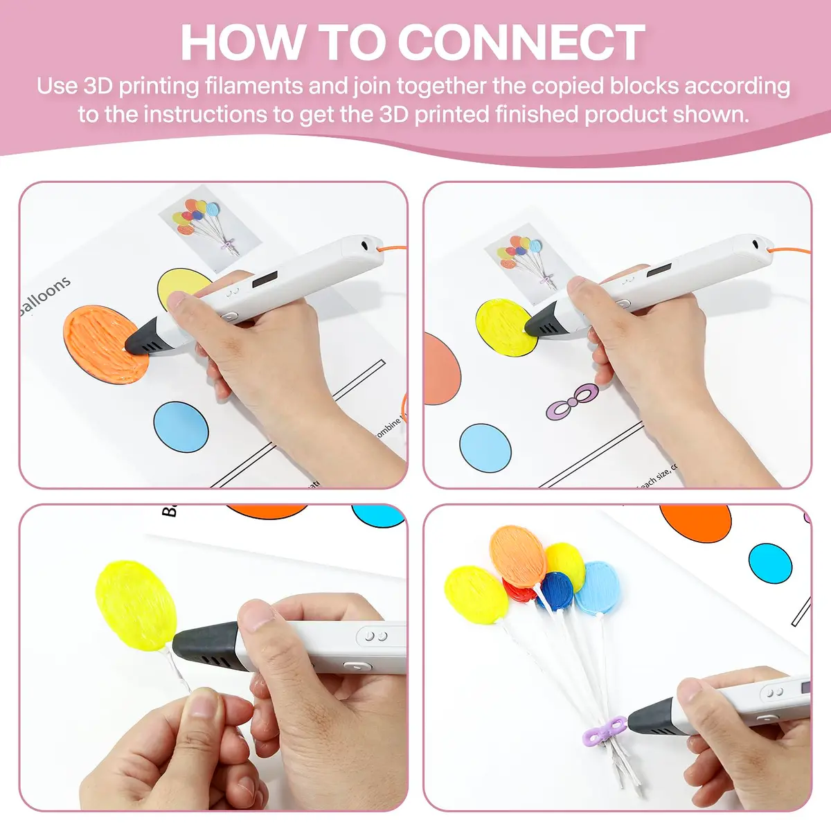 Vomika 3D Pen Printing Templates, 20 Sheets & Transparent Board | Fun Graffiti for Beginners - view 5