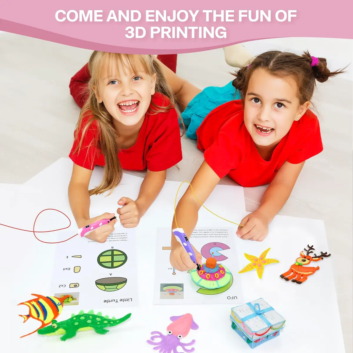 Vomika 3D Pen Printing Templates, 20 Sheets & Transparent Board | Fun Graffiti for Beginners - view 6