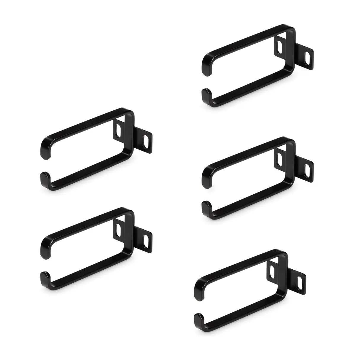 StarTech.com 5-Pack 1U Vertical 1.8 x 3.9in (4.5 x 10cm) Cable D-Ring Hooks | Heavy-Duty Steel Rack Mount Cable Organizer - main product image