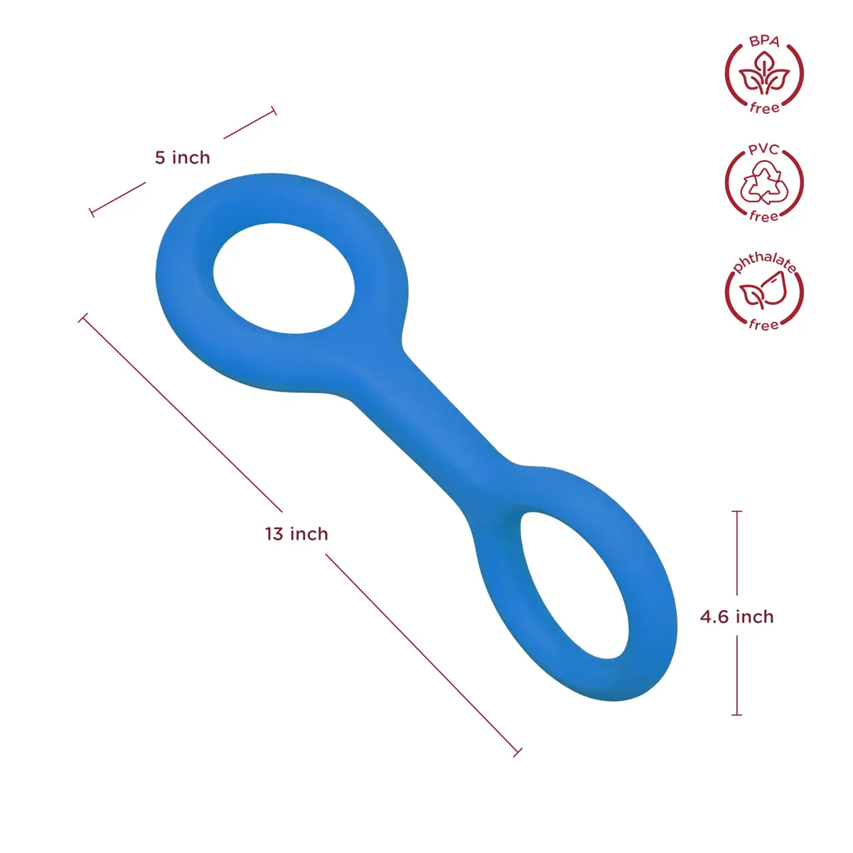Ubbi Tuggle Dog Toy, Blue | Durable Natural Rubber Tug for Medium & Large Dogs - view 2