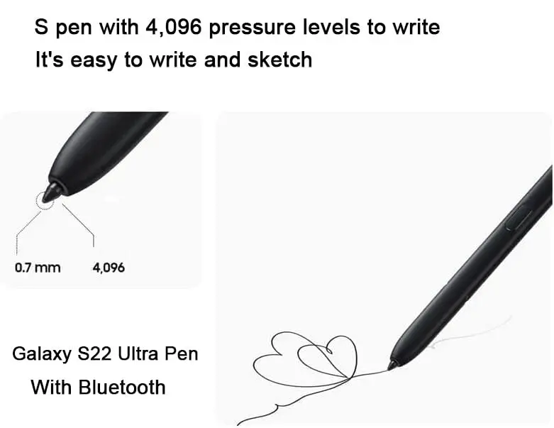 Befzygwk Galaxy S22 Ultra S Pen with Bluetooth Replacement | 4096 Pressure Levels, Tips Included - view 6