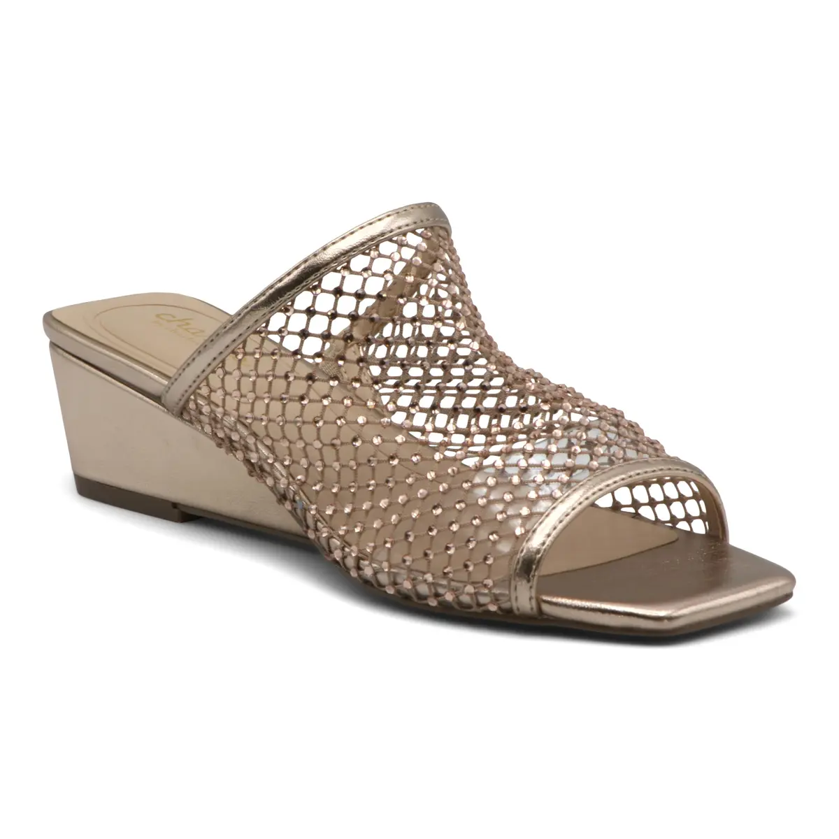CHARLES BY CHARLES DAVID NOOLIE WEDG Women’s Wedge Sandal 2in | Champagne, US Size 6 - main product image