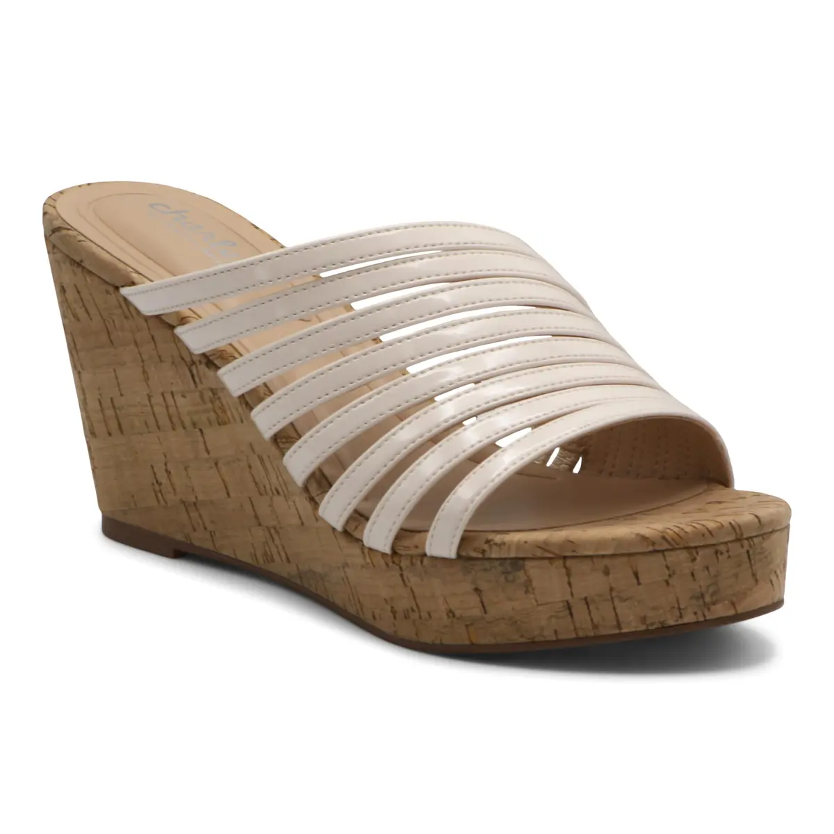 CHARLES BY CHARLES DAVID Womens GUSTAVO WEDG Ivory 5 | Elegant Slip-On Heeled Sandal for Women - main product image