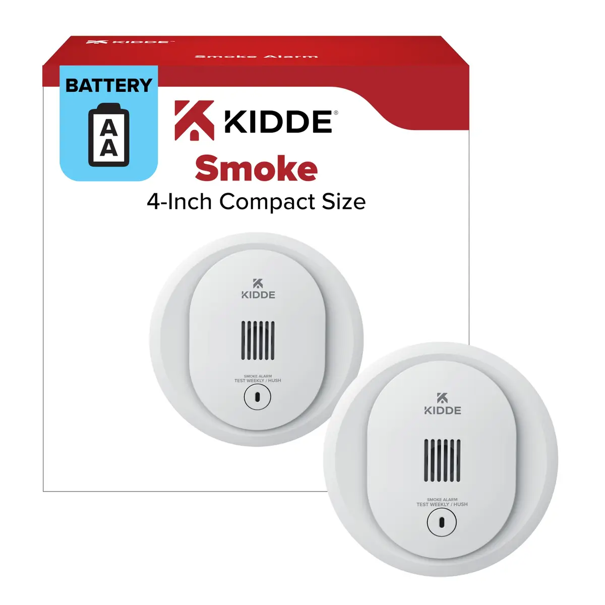 Kidde 10SDR Compact Smoke Detector with AA Batteries | Photoelectric Smoke Alarm - main product image