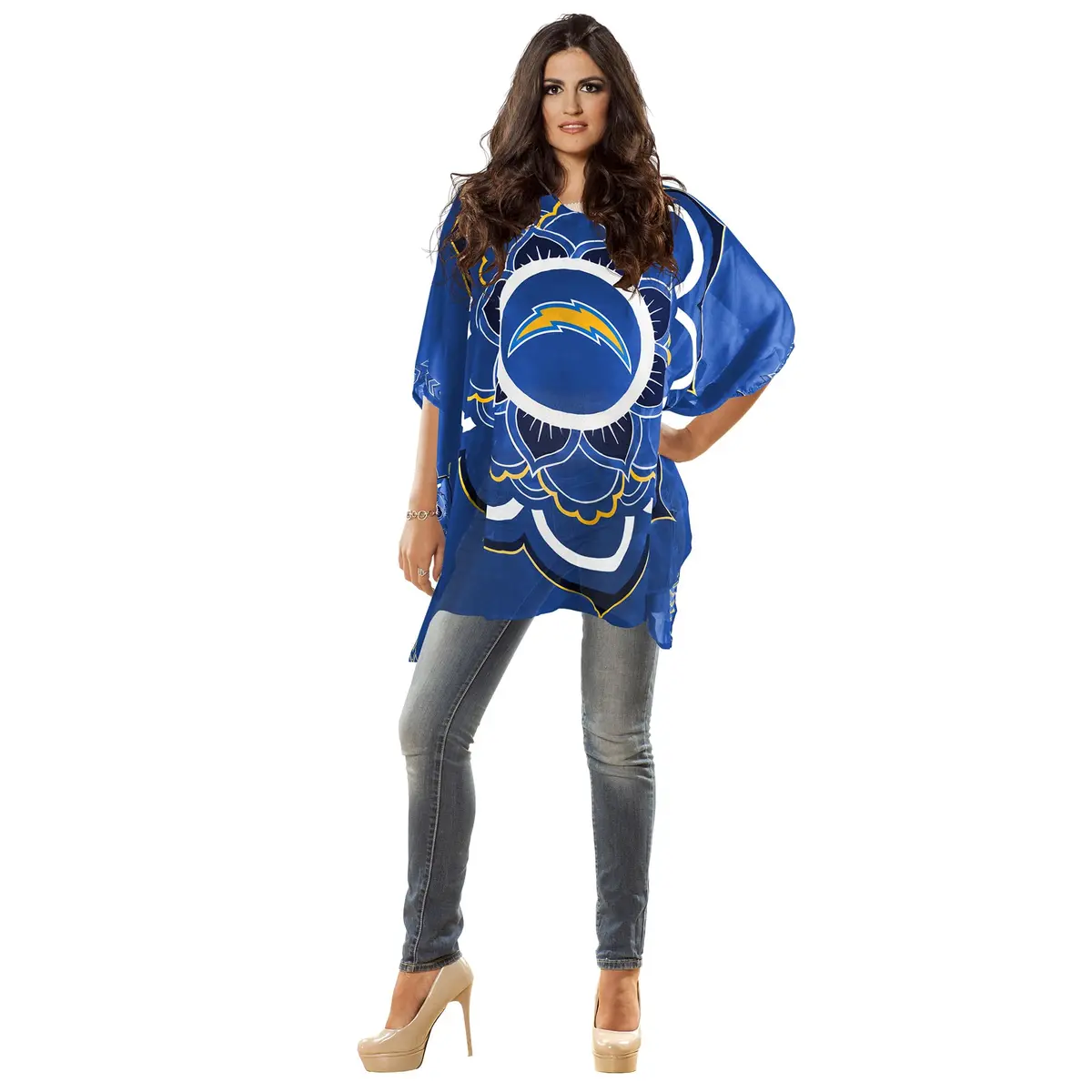 Littlearth NFL Los Angeles Chargers Sheer Caftan with Flower Design, One Size | Versatile Team Spirit Wear - view 4