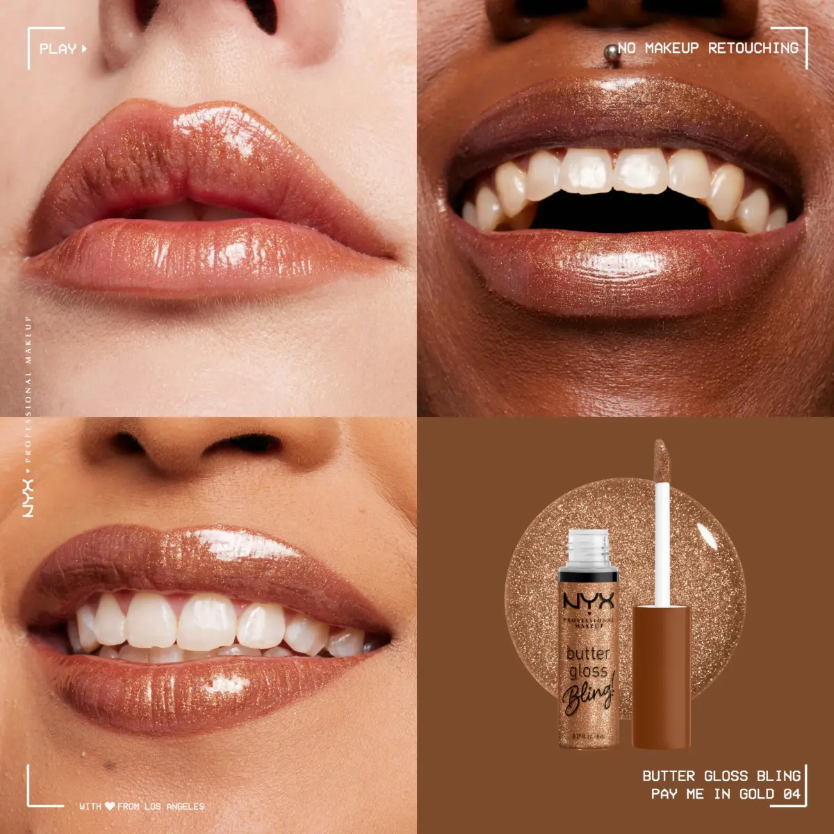 NYX PROFESSIONAL MAKEUP Butter Gloss Bling Lip Gloss - Pay Me In Gold | Vegan & Non-Sticky Shine - view 2