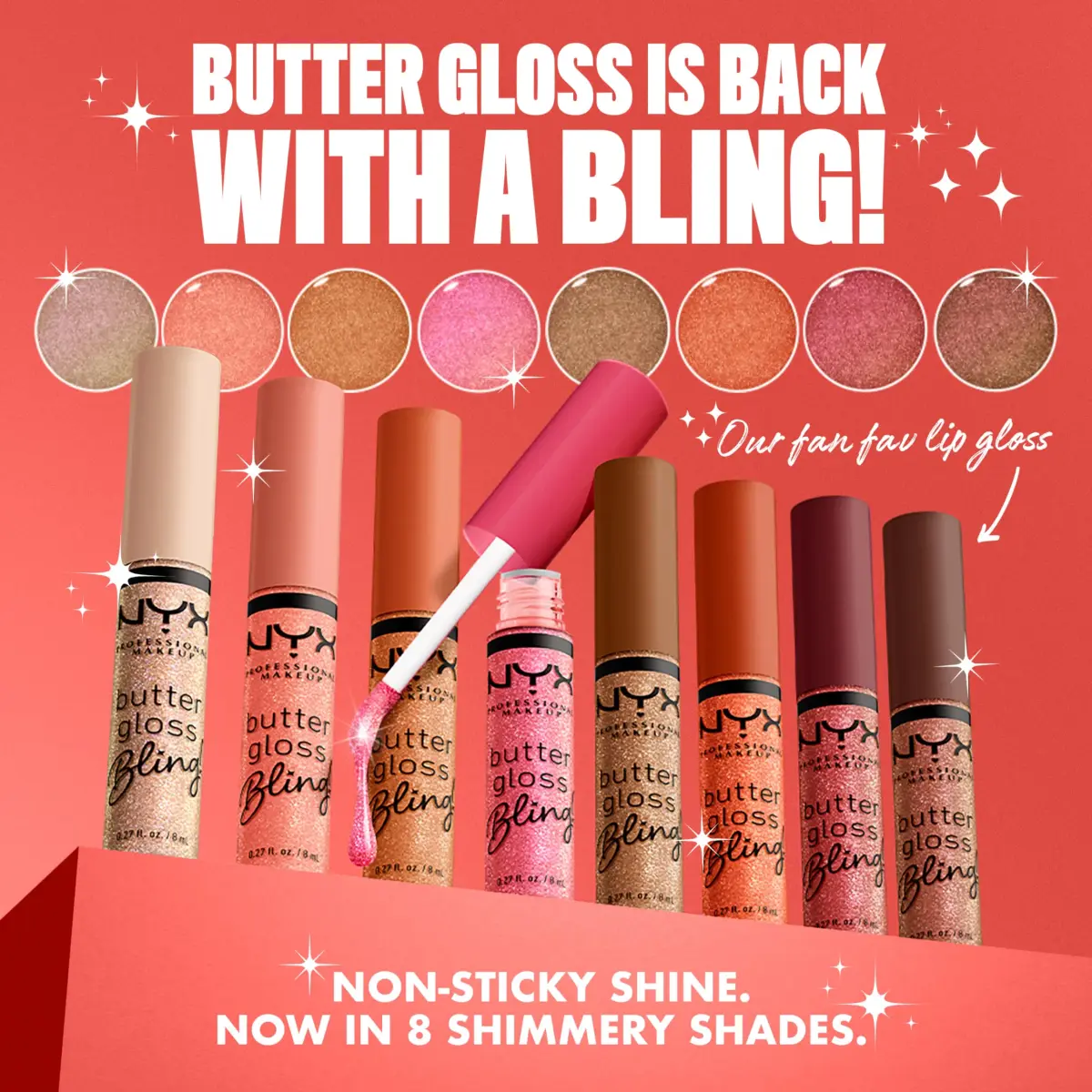 NYX PROFESSIONAL MAKEUP Butter Gloss Bling Lip Gloss - Pay Me In Gold | Vegan & Non-Sticky Shine - view 3