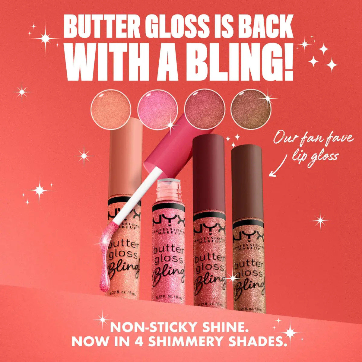 NYX PROFESSIONAL MAKEUP Butter Gloss Bling Lip Gloss, Dripped Out (Shimmer) 8ml (0.27 Fl Oz) - view 6