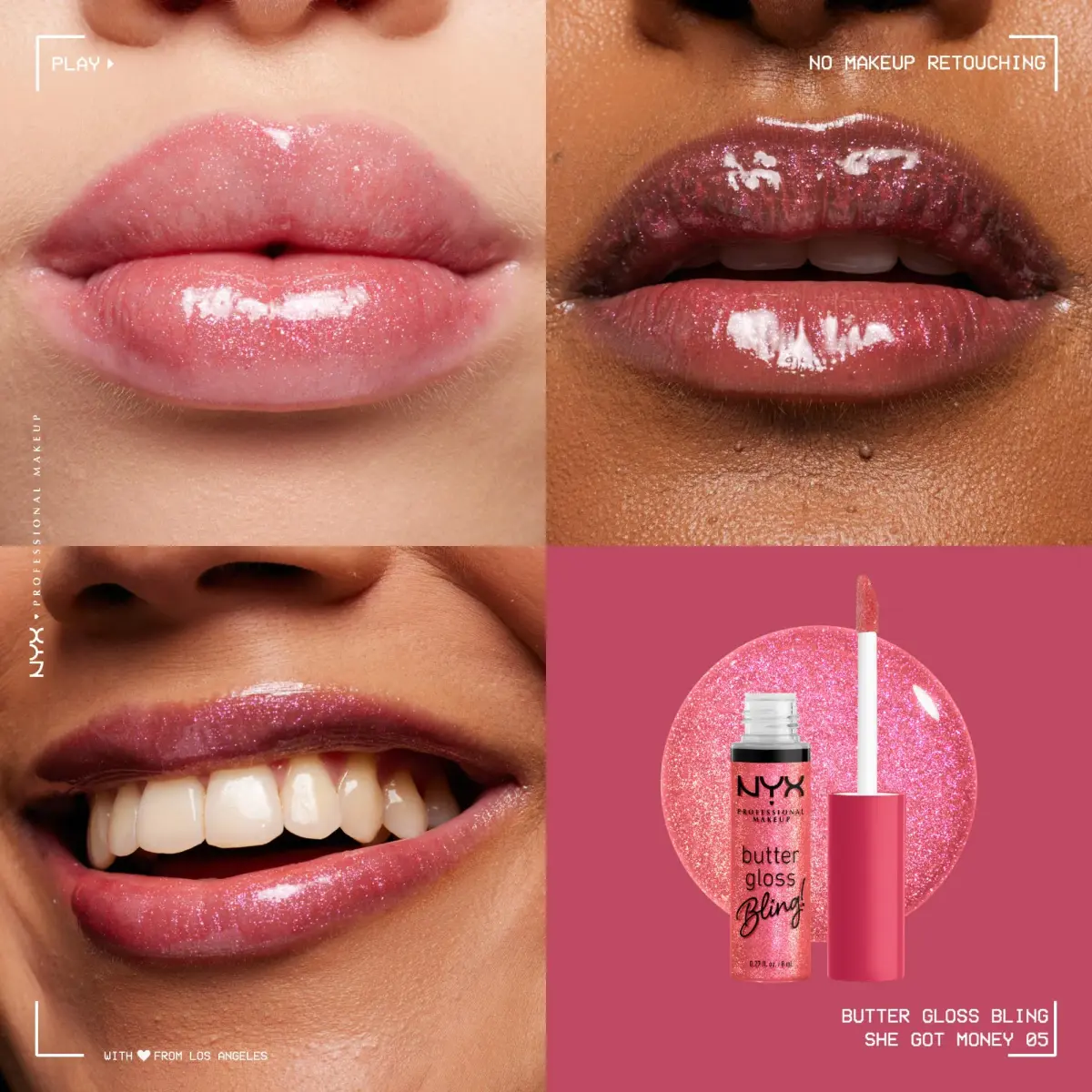 NYX PROFESSIONAL MAKEUP Butter Gloss Bling Lip Gloss - She Got Money (7.65 ml / 0.27 Fl Oz) - view 2