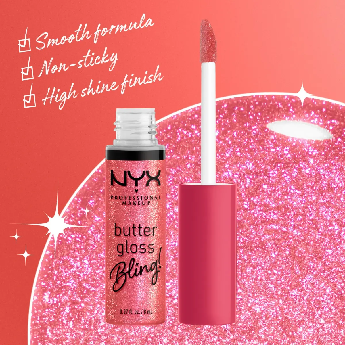 NYX PROFESSIONAL MAKEUP Butter Gloss Bling Lip Gloss - She Got Money (7.65 ml / 0.27 Fl Oz) - view 3