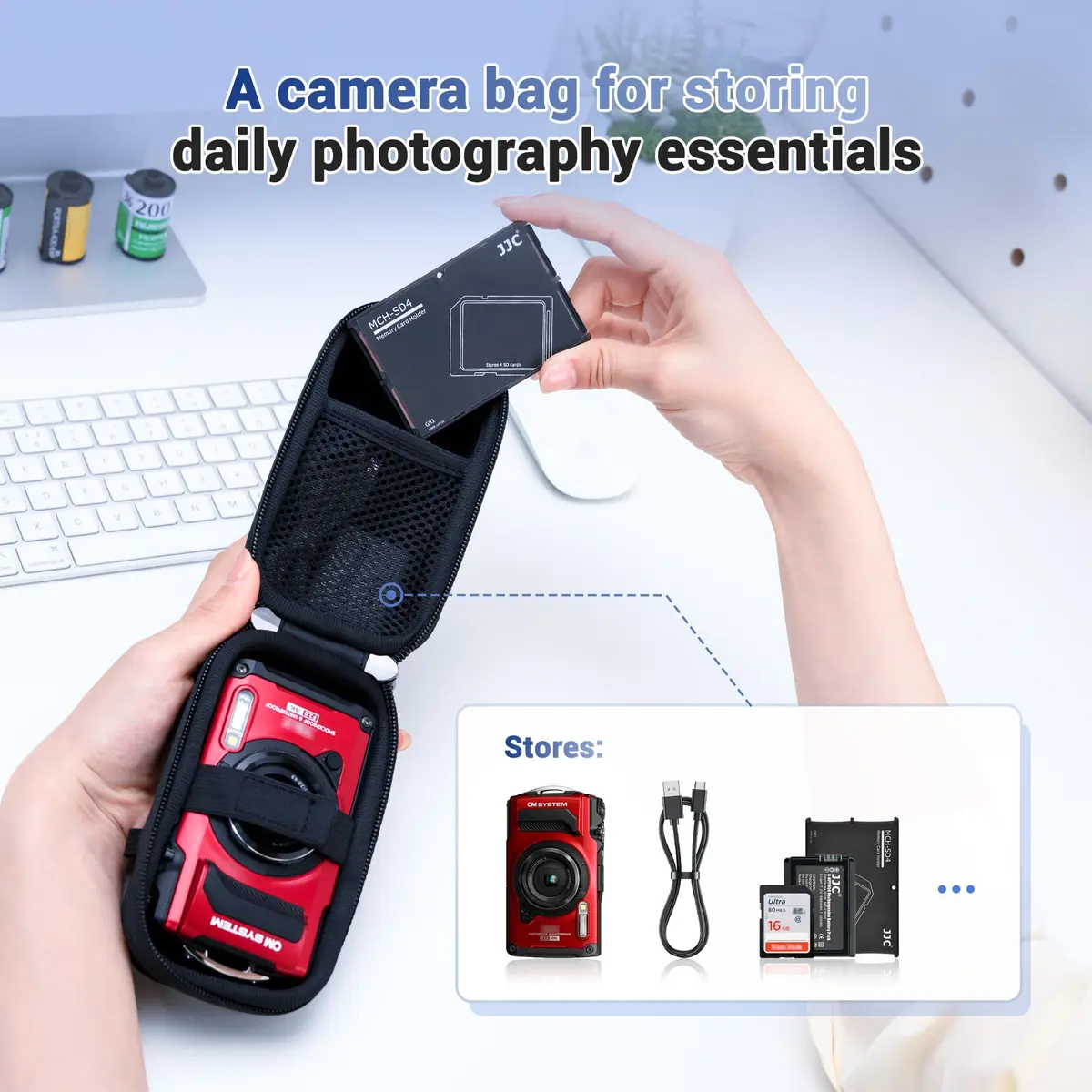 JJC Compact Camera Case Bag for Ricoh GR IIIx Olympus TG-7 Sony RX100 VII | Durable EVA Hard Shell with Accessory Pocket - view 5