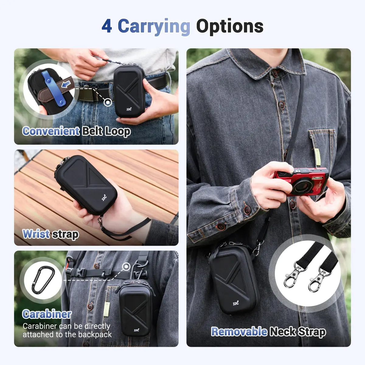 JJC Compact Camera Case Bag for Ricoh GR IIIx Olympus TG-7 Sony RX100 VII | Durable EVA Hard Shell with Accessory Pocket - view 4