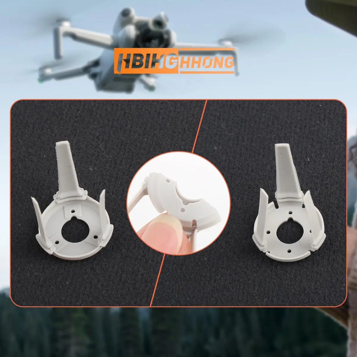 HBIHGHHONG Gimbal Shock Absorption Rubber Replacement for DJI Mini 4 Pro (Left & Right) with Repair Tools - view 6