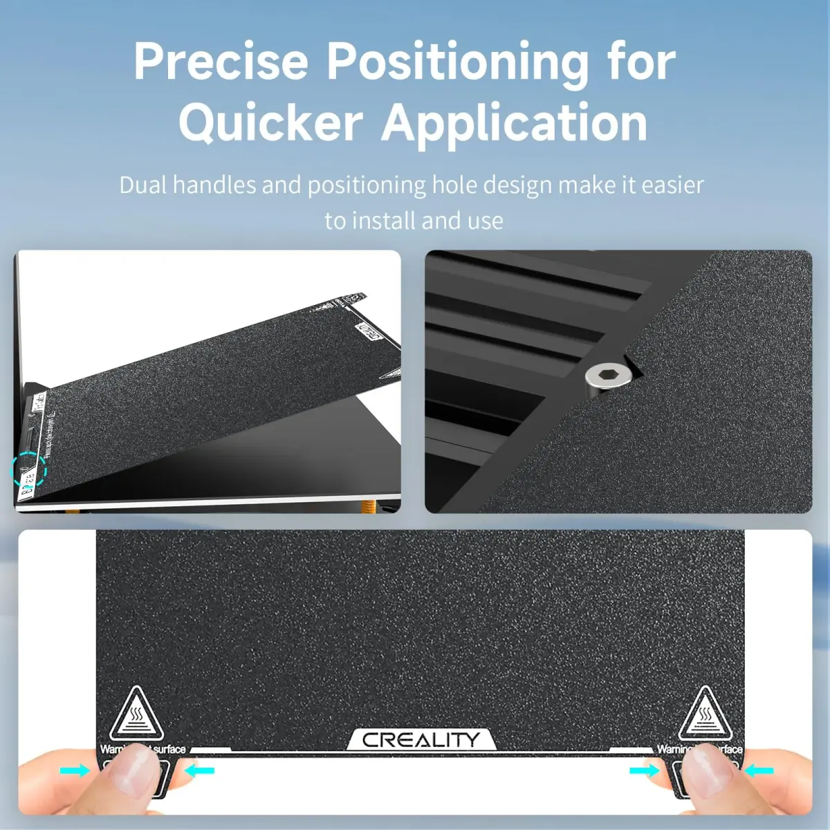 Creality K1C Textured Build Plate 235x235mm (9.25x9.25 in) | Official PEI Sheet with Nozzle Cleaner - view 4