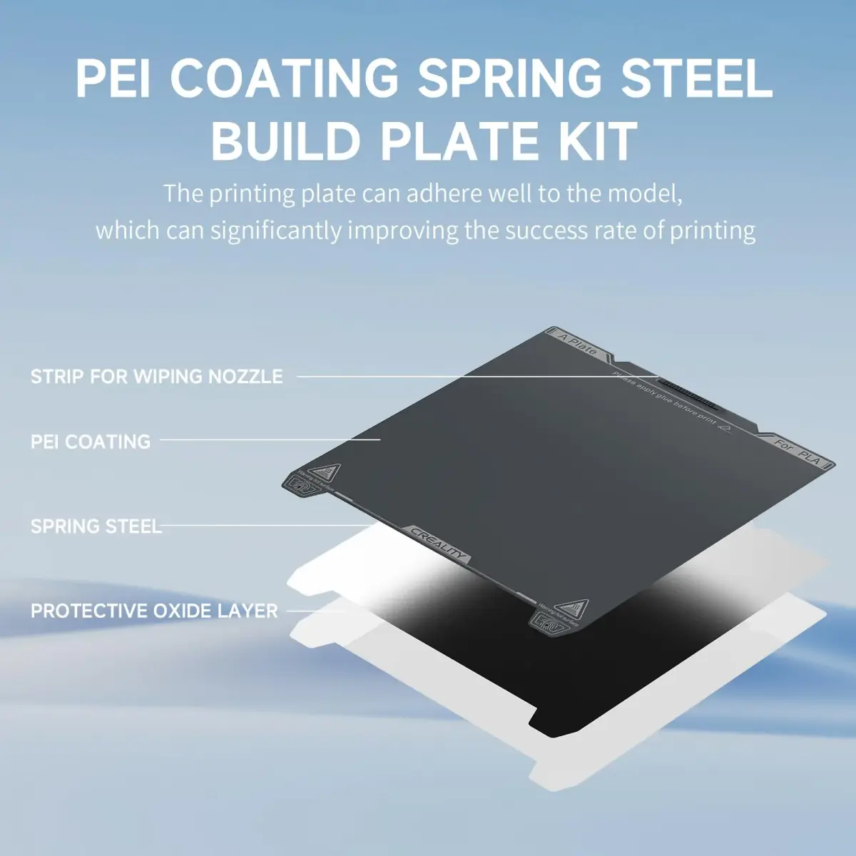 Creality K1C Smooth PEI Build Plate 235x235mm | Nozzle Cleaner & Magnetic Platform for Ender 3 Series - view 3