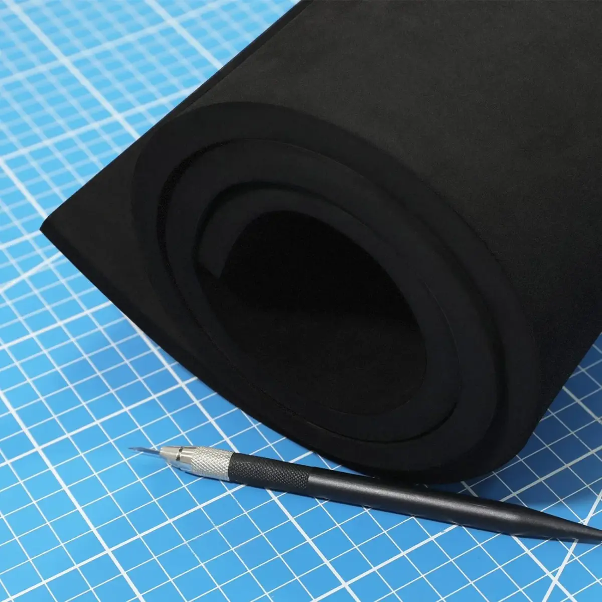 MEARCOOH Black EVA Foam Roll 12mm Thick (35.5cm x 99cm) | High Density 86kg/m³ for Cosplay & Crafts - view 4
