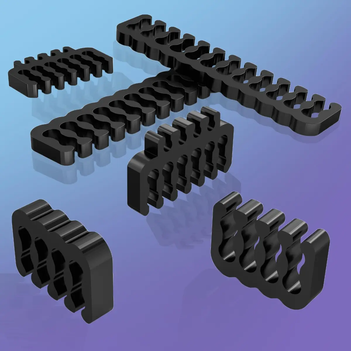 Sirlyr Black 24-PCS PSU Cable Combs Kit,24/12VHPWR/8Pin | Professional Cable Organizer for PC Builds - view 4