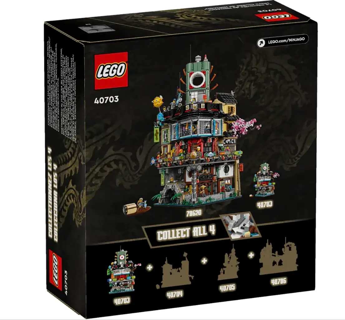 LEGO NINJAGO Micro City Building Set 40703 - Modular 5-Story Block with Teahouses and Sushi Bar | Compatible with Other Micro Sets - view 3
