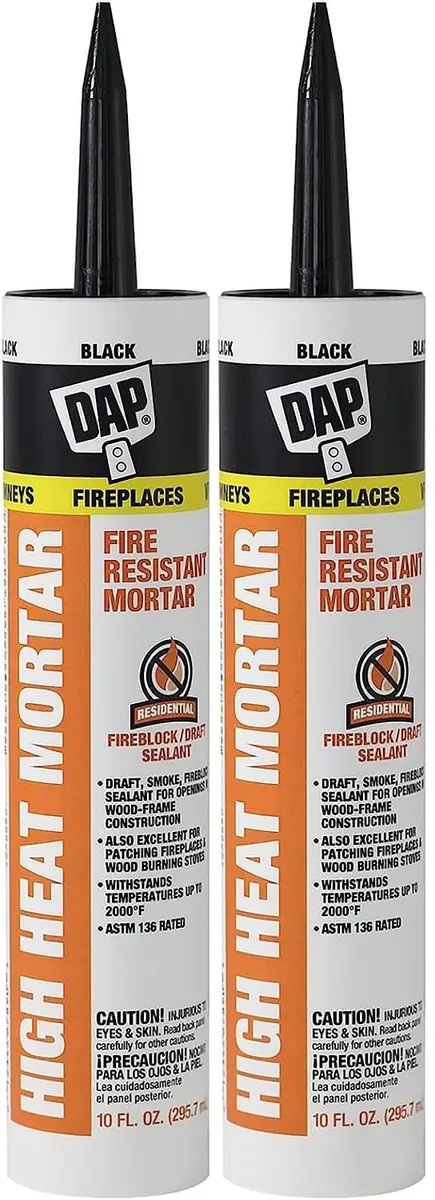 DAP High Heat Mortar Fire Stop Caulk 10.1 oz. Pack of 2 | No Size, Black, US-Made - main product image