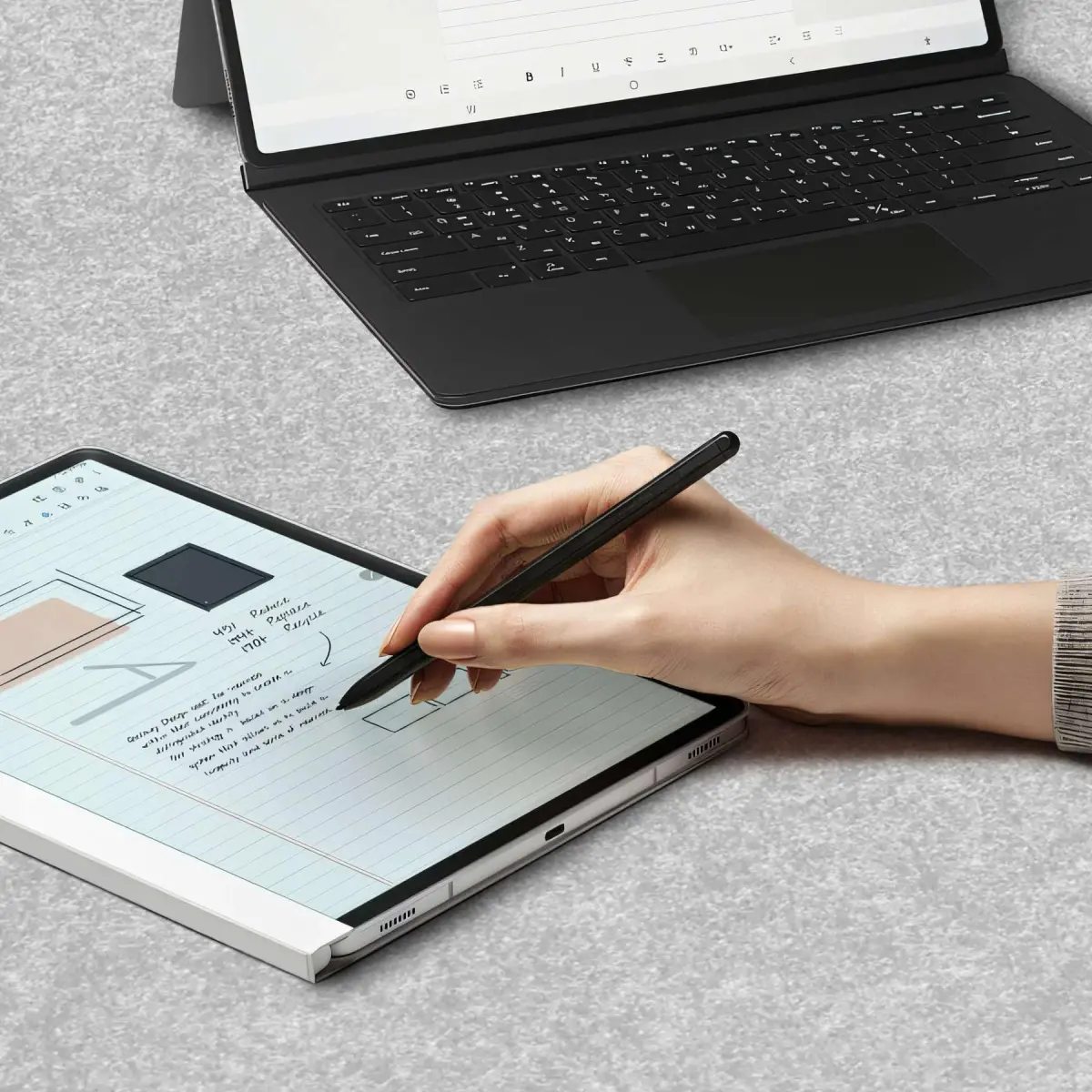 DAWNTREES Extra Large Felt Desk Mat 140x60cm (55''x23.6'') | Noise Reduction Writing Mat - view 5