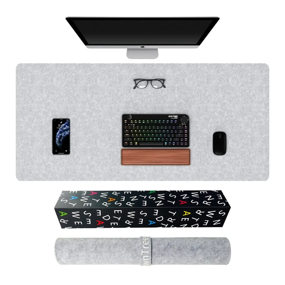 DAWNTREES Extra Large Felt Desk Mat 140x60cm (55''x23.6'') | Noise Reduction Writing Mat - view 7
