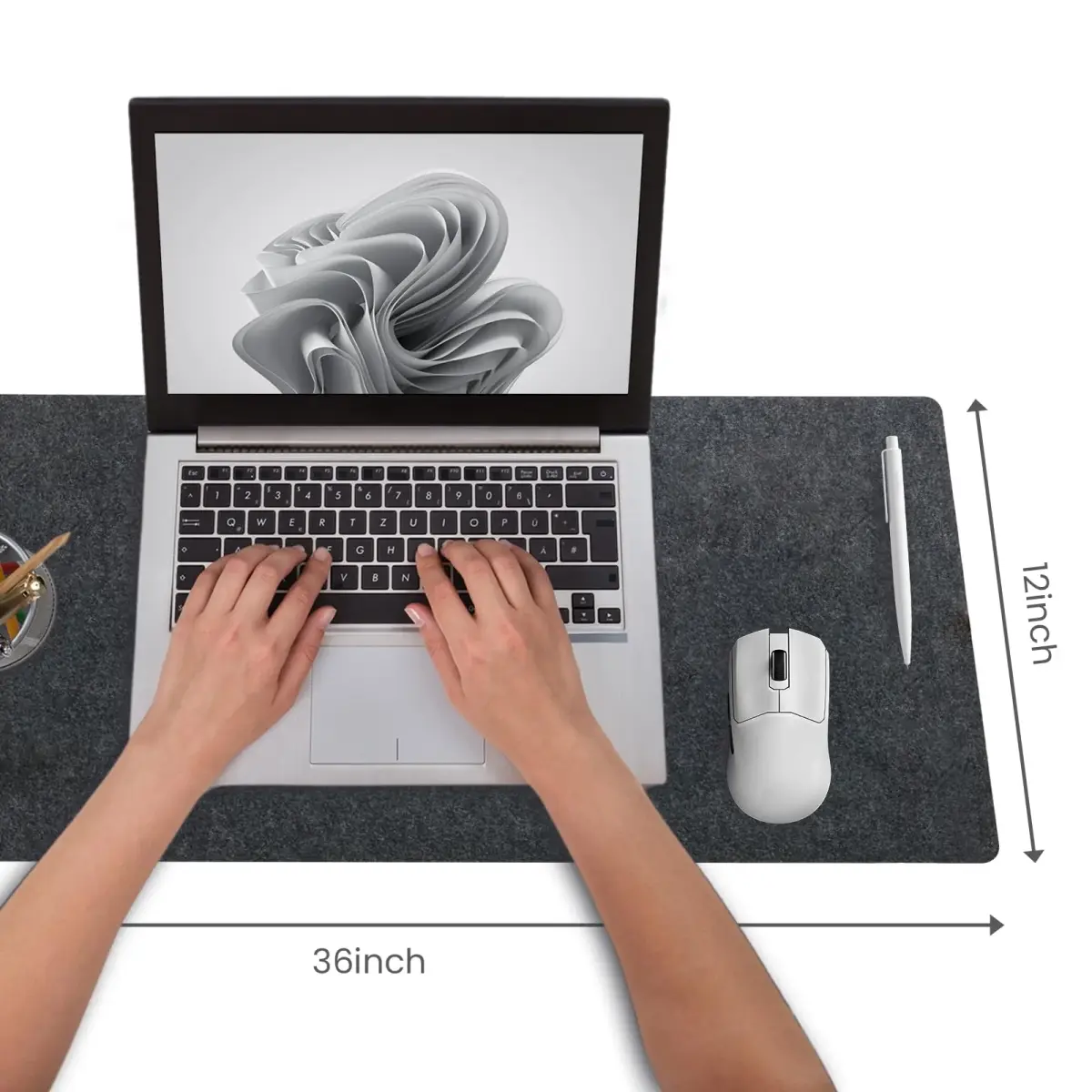 DAWNTREES Extra Large Felt Desk Mat 140x60cm (55''x23.6'') | Noise-Free Office & Smooth Mouse Glide - view 2