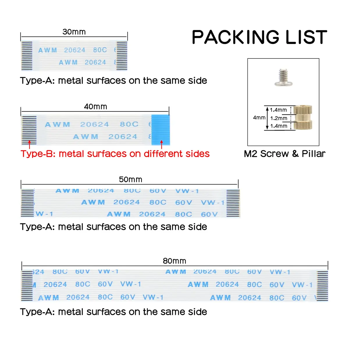 Geekworm PCIe FFC Ribbon Cable Set 30mm/50mm/80mm | Supports Raspberry Pi 5 & NVMe SSD - view 3