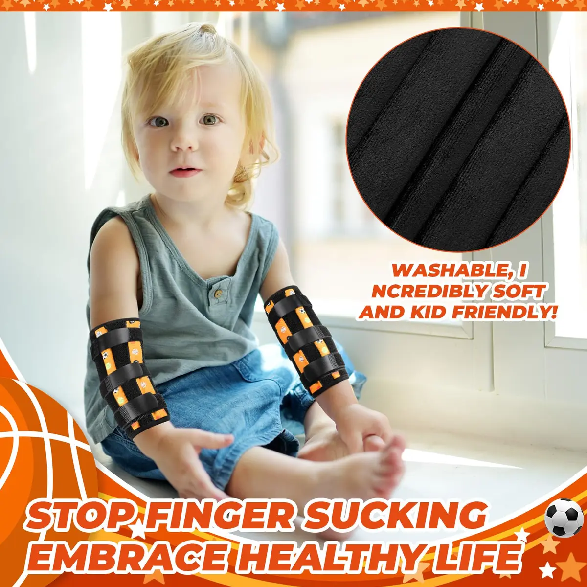 Threlaco 2 Pack Thumb Sucking Stop for Kids 4.5-8 inch Elbow Circumference | Pediatric Finger Sucking Guard - view 5